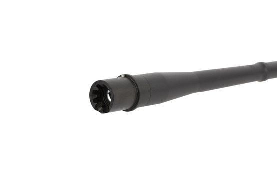 The AR-10 barrel features a barrel extension with feed ramps for reliable function